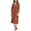 Calvin Klein Womens Brown Faux Suede Tea Long Sleeve Shirtdress 8 BHFO 0065