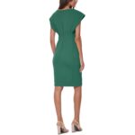 Calvin Klein Womens Green Crepe Boat Neck Sheath Dress Petites 0P BHFO 0409