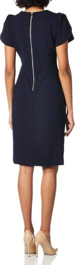 Calvin Klein Women's Tulip Sleeved Above The Knee Sheath Dress