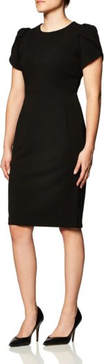 Calvin Klein Women's Tulip Sleeved Above The Knee Sheath Dress