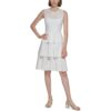 Calvin Klein Womens White Tiered Short Party Fit & Flare Dress 10 BHFO 0046