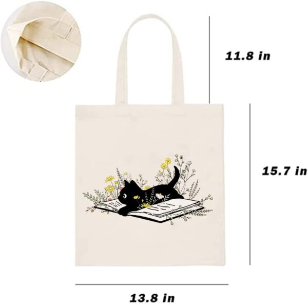 Canvas Tote Bag for Women with Inner Pocket Aesthetic Cute Shopping Tote Bags Reusable Grocery Bags