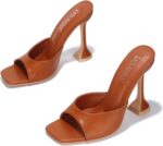 Cape Robbin Lithe Sexy High Heels for Women, Square Open Toe Shoes Heels