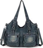 Casual Washed Denim Shoulder Bags Top Handle Lady's Hobo Bags Women Purses And Handbags