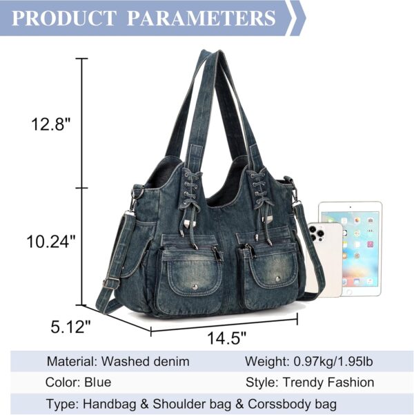 Casual Washed Denim Shoulder Bags Top Handle Lady's Hobo Bags Women Purses And Handbags