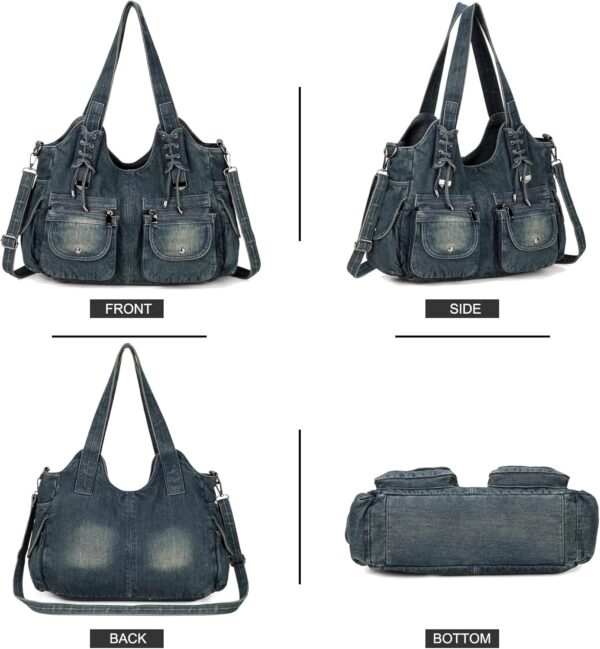 Casual Washed Denim Shoulder Bags Top Handle Lady's Hobo Bags Women Purses And Handbags