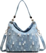 Casual Washed Denim Shoulder Bags Top Handle Lady's Hobo Bags Women Purses And Handbags