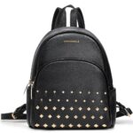 Chrysansmile Genuine Leather Backpack Purse For Women Fashion Casual Backpacks For Women Ladies Shoulder Bags - Black Star