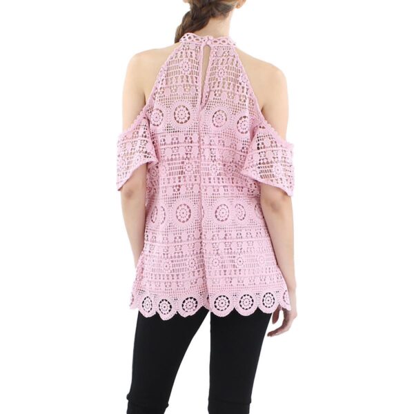 City Chic Womens 69 Pink Halter Picot Trim Top Blouse Shirt XS BHFO 1579