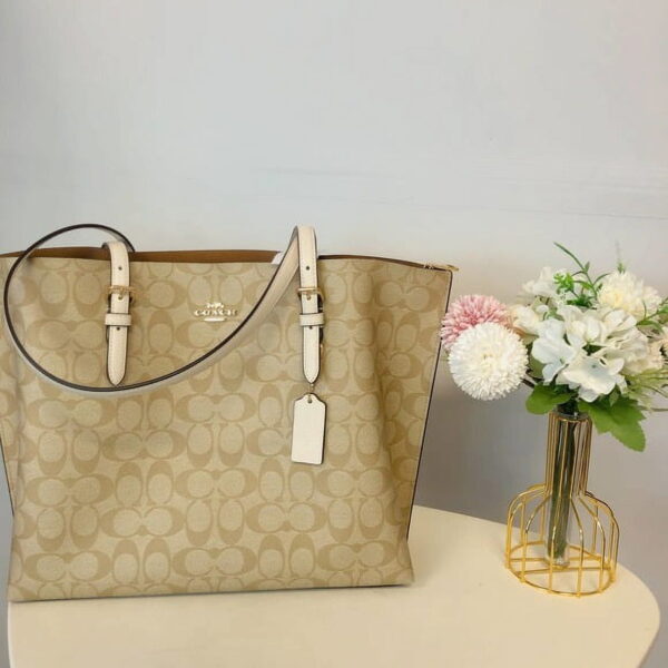 Coach 1665 Mollie Tote In Signature Canvas IN Khaki Chalk