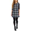 Connected Apparel Womens Green Plaid Short Shift Dress Petites 6P BHFO 7472