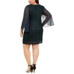 Connected Apparel Womens Jacquard Metallic Evening Sheath Dress Plus BHFO 6427