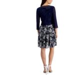 Connected Apparel Womens Navy 2 PC Tiered Two Piece Dress 10 BHFO 9135