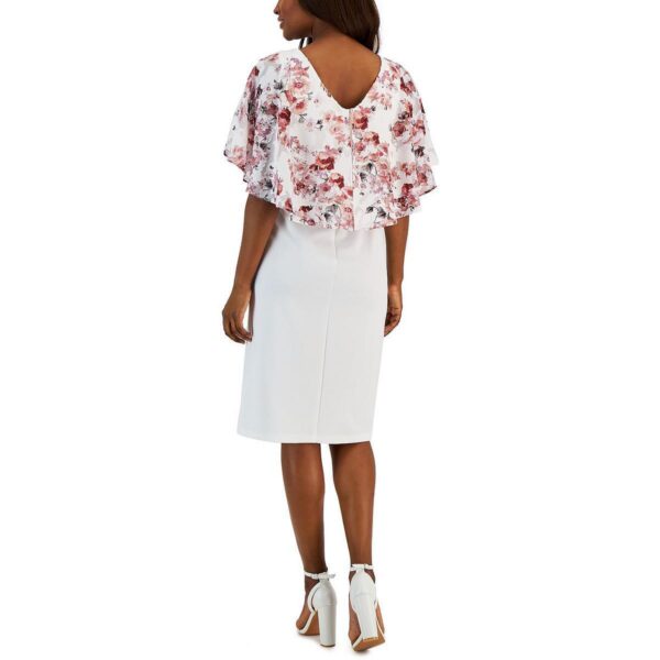 Connected Apparel Womens White Party Short Floral Sheath Dress 12 BHFO 4623