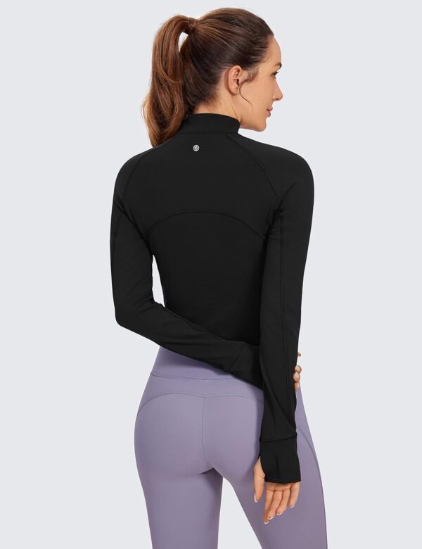 CRZ YOGA Women's Butterluxe Long Sleeve Workout Shirts Half Quarter Zip Sweatshirt Athletic Crop Top Collared Fall Shirt