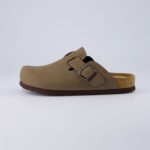 CUSHIONAIRE Hana Slip-On Buckle Clog with Cork Footbed +Memory Foam, Wide Widths Available