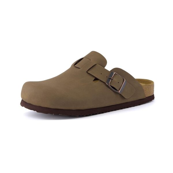 CUSHIONAIRE Hana Slip-On Buckle Clog with Cork Footbed +Memory Foam, Wide Widths Available