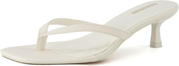 CUSHIONAIRE Women's Miami Kitten heel thong sandals +Memory Foam, Wide Widths Available