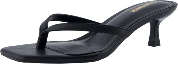 CUSHIONAIRE Women's Miami Kitten heel thong sandals +Memory Foam, Wide Widths Available