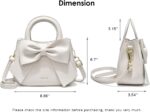 Cute Big Bow Top-handle Purse for Women Vegan Leather Shoulder Handbag Soft Work Shopper Crossbody Satchel