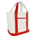 DALIX 14" Mini Small Cotton Canvas Gift Tote Bag in Red