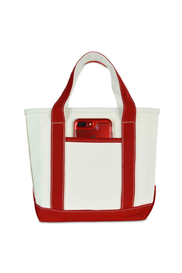 DALIX 14" Mini Small Cotton Canvas Gift Tote Bag in Red