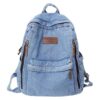 Denim Backpack for Women Men Vintage Grunge Backpack Blue Jeans Laptop Backpack Retro Rucksack for Travel Work (Blue,One Size)