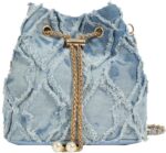 Denim Bucket Bag, Jean Purses for Women Denim Crossbody Bags Hobo Bag Drawstring Handbag