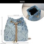 Denim Bucket Bag, Jean Purses for Women Denim Crossbody Bags Hobo Bag Drawstring Handbag