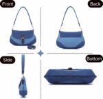 Denim Purse for Women -Stylish Elegant Blue Jean Canvas Tote,Cute Chic Hobo Shoulder Bag Handbag with 2 Straps-Suitable Bags to Match with Denim Dress Shirt