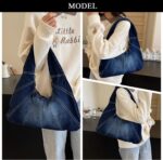 Denim Purse, Trendy Jean Purses for Women Denim Hobo Bag Y2K Shoulder Bag Handbags