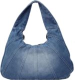 Denim Purse, Trendy Jean Purses for Women Denim Hobo Bag Y2K Shoulder Bag Handbags