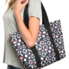 Disney Mickey Mouse Tote Bag Minnie Icon Zippered Black Travel Handbag