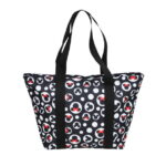 Disney Mickey Mouse Tote Bag Minnie Icon Zippered Black Travel Handbag