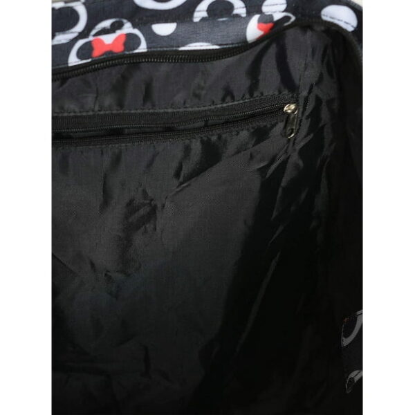 Disney Mickey Mouse Tote Bag Minnie Icon Zippered Black Travel Handbag