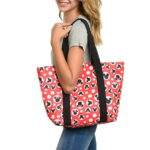 Disney Mickey Mouse Tote Bag Minnie Icon Zippered Black Travel Handbag