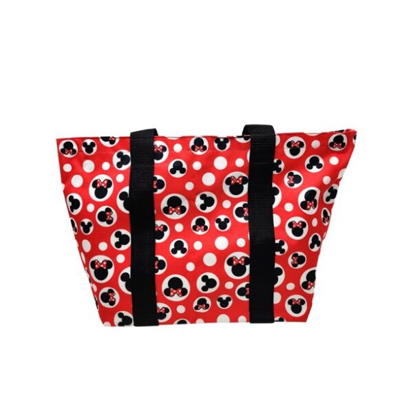 Disney Mickey Mouse Tote Bag Minnie Icon Zippered Black Travel Handbag