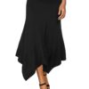 DJT Women's Flowy Handkerchief Hemline Midi Skirt