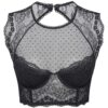 DOBREVA Women's Lace Corset Top Sexy Bralette Bustier Bra Underwire Plus Size Crop Top