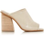 Dolce Vita Womens Mavise Beige Leather Block Heel Shoes 9 Medium (B,M) BHFO 1533