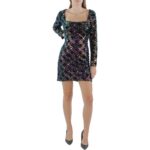 Donna Morgan Womens Black Velvet Mini Cocktail And Party Dress 12 BHFO 3470