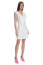 Donna Morgan Women's V-Neck Ruffle Mini Dress