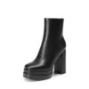 DREAM PAIRS Women's Platform Gogo Ankle Boots High Chunky Heels Square Toe Comfort Party Dress Booties Shoes for Women