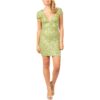 Dress The Population Womens Green Mesh Sequined Bodycon Dress S BHFO 9657