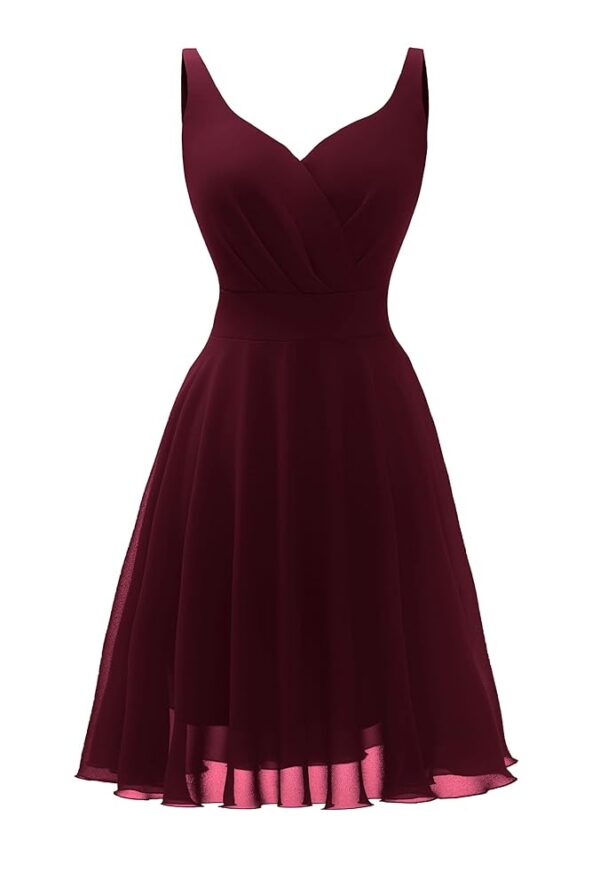 Dressever Summer Cocktail Dress V-Neck Adjustable Spaghetti Strap Chiffon Sundress