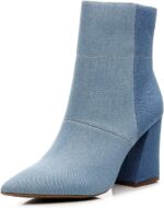 DUNION Bliss Women's Comfortable Chunky Heel Dress Boot Fashion Chelsea Ankle Bootie