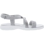 Easy Spirit Womens Treasur 2 Silver Wedge Sandals 12 Medium (B,M) BHFO 8488