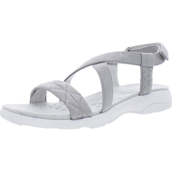 Easy Spirit Womens Treasur 2 Silver Wedge Sandals 12 Medium (B,M) BHFO 8488