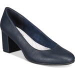 Easy Street Womens Proper Navy Faux Leather Pumps Shoes 8 Medium (B,M) BHFO 8510