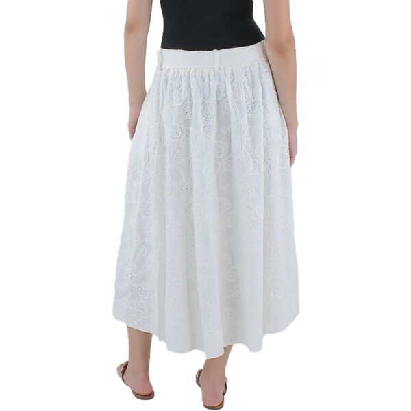 Elie Tahari Womens White Eyelet Long Special Occassion Maxi Skirt L BHFO 3924